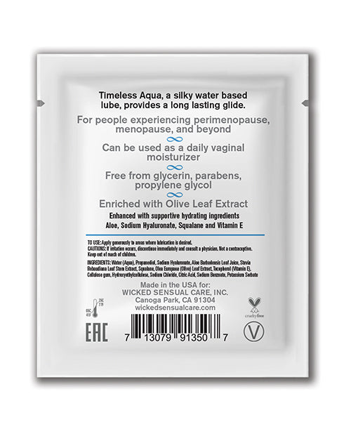 Wicked Sensual Care Simply Timeless Aqua Water Based Lubricant - .2 oz - Image 2