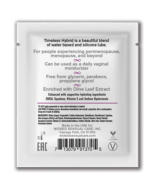 Wicked Sensual Care Simply Timeless Hybrid Water & Silicone Lubricant - .2 oz - Image 2
