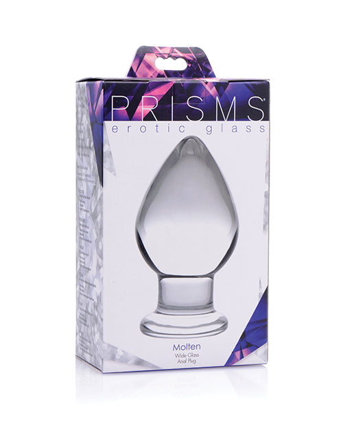 Prisms Erotic Glass Molten Wide Glass Butt Plug – Clear