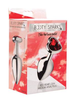 Booty Sparks Red Heart Gem - Medium Anal Plug