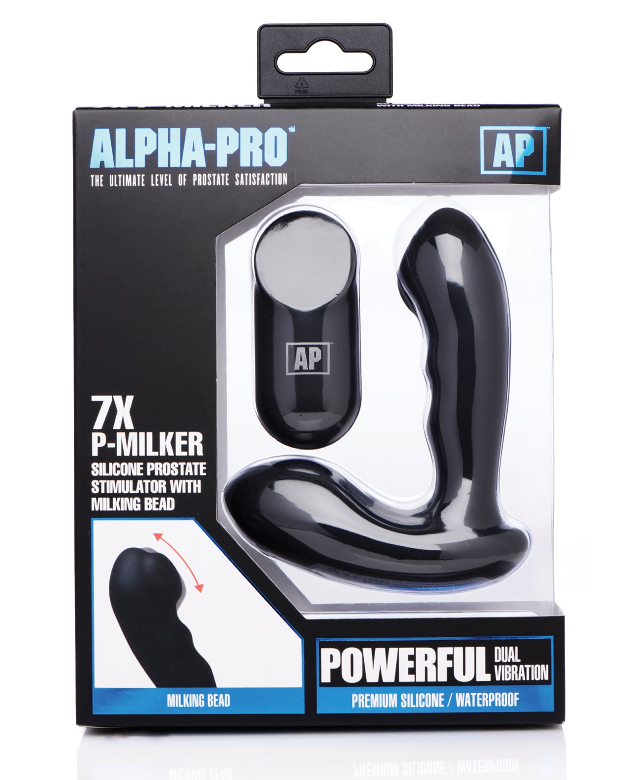 Alpha Pro 7x P-Milker Prostate Stimulator w/Milking Bead – Black