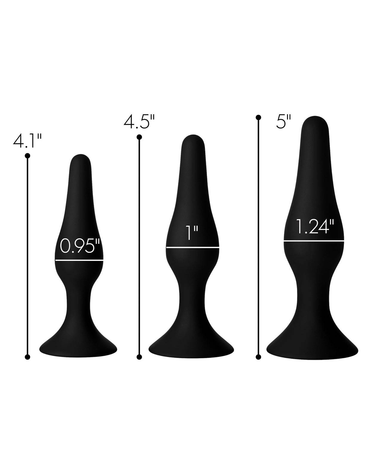 Master Series Triple Tapered Silicone Anal Trainer - Black Set of 3 - Image 4