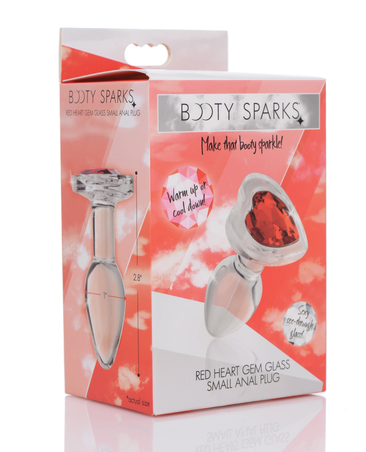 Booty Sparks Red Heart Gem Glass Anal Plug – Small