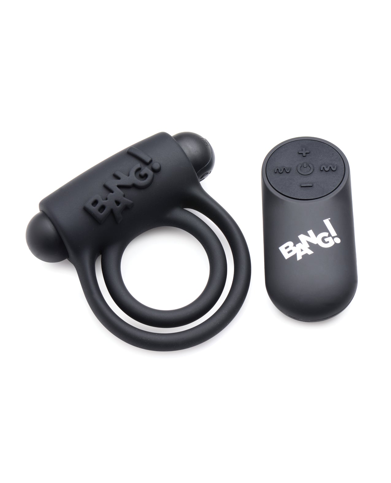 Bang! Vibrating Cock Ring & Bullet w/Remote Control – Black
