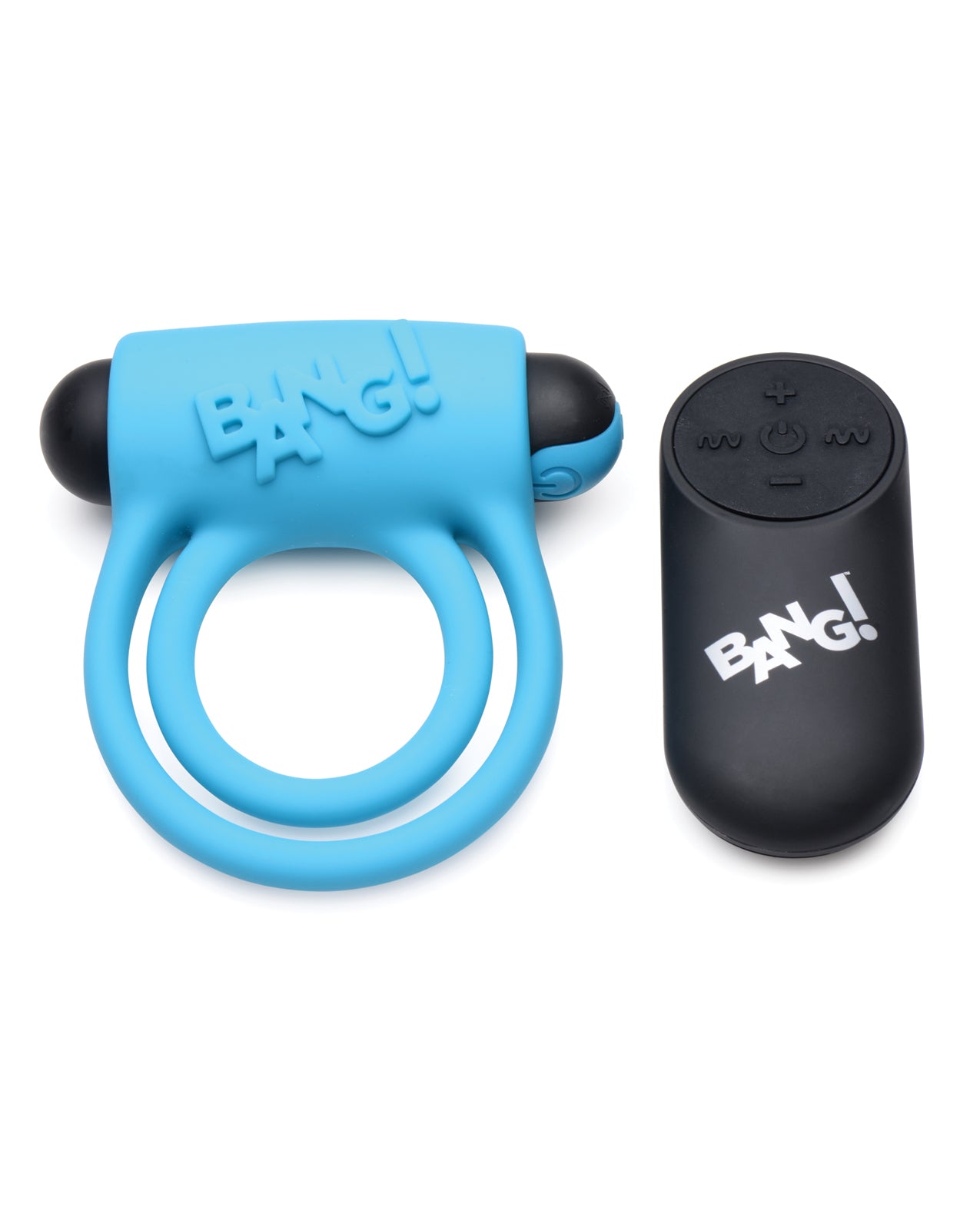 Bang! Vibrating Cock Ring & Bullet w/Remote Control – Blue