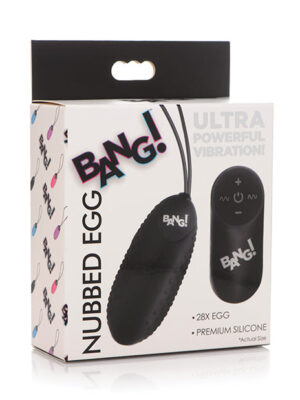 Bang! 28X Nubbed Silicone Egg w/Remote Control - Black