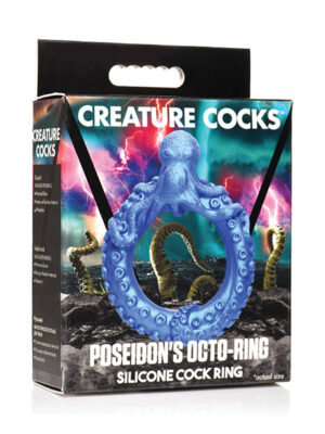 Creature Cocks Poseidon's Octo Silicone Cock Ring - Blue
