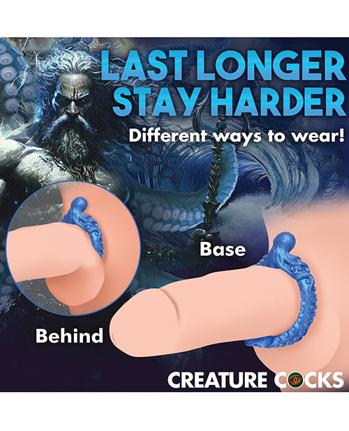 Creature Cocks Poseidon's Octo Silicone Cock Ring - Blue - Image 4