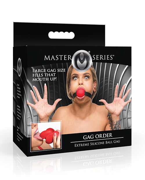 Master Series Gag Order Extreme Silicone Ball Gage – Red/Black