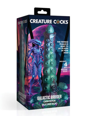Creature Cocks Galactic Breeder Ovipositor Silicone Dildo w/Eggs - Multi Color