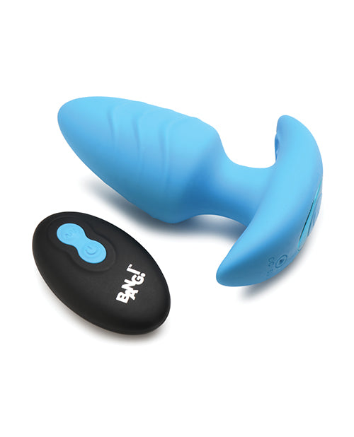 Bang! Rotating & Vibrating Tapered Butt Plug w/Remote – Blue