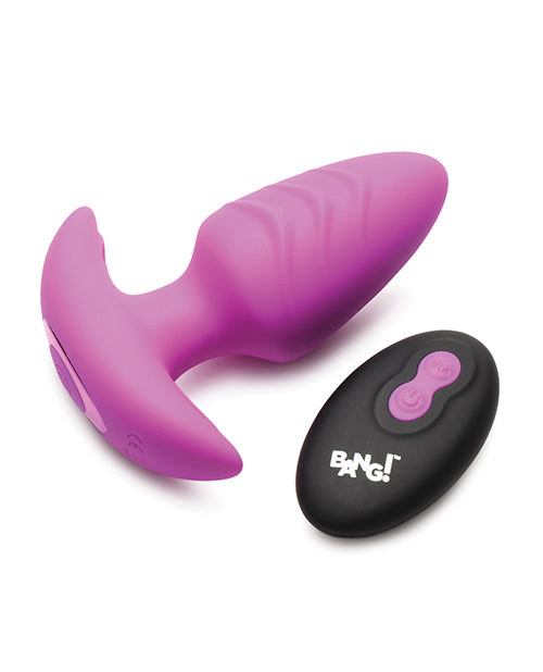 Bang! Rotating & Vibrating Tapered Butt Plug w/Remote – Purple