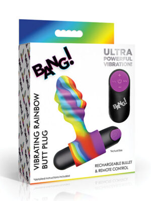 Bang! Vibrating Rainbow Butt Plug