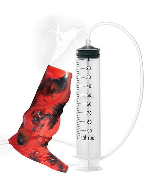 Creature Cocks Hell Hound Squirting Silicone Penis Enhancer - Red - Image 2