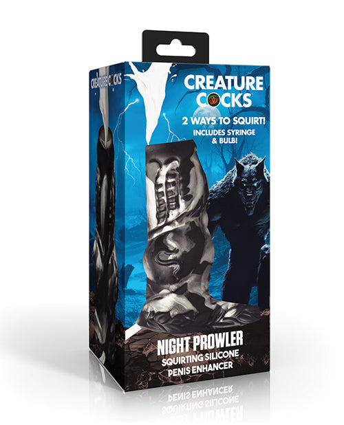 Creature Cocks Night Prowler Squirting Silicone Penis Enhancer – Silver