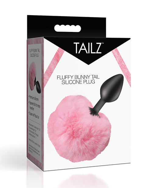 Tailz Fluffy Bunny Tail Silicone Plug – Pink