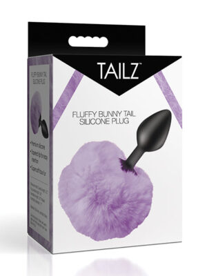 Tailz Fluffy Bunny Tail Silicone Plug - Purple