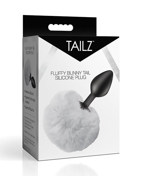 Tailz Fluffy Bunny Tail Silicone Plug – White