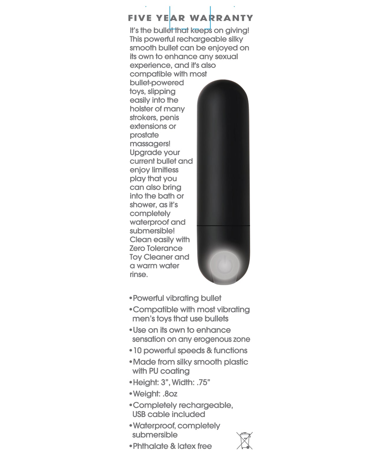 Zero Tolerance All Powerful Rechargeable Bullet - Image 2