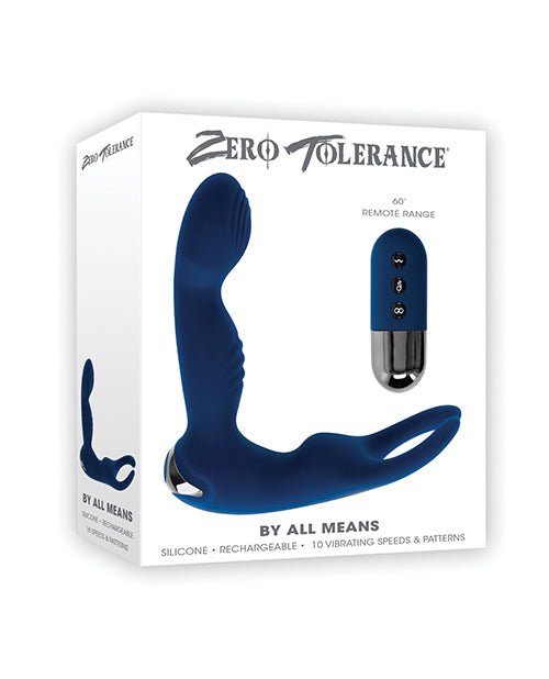 Zero Tolerance By All Means Prostate Vibrator w/Remote Control – Blue