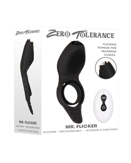 Zero Tolerance Mr. Flicker Vibrating Cock Ring – Black